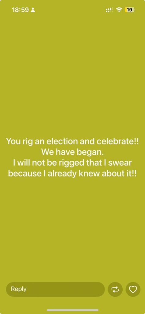 Atuhaire allegedly rejects election results